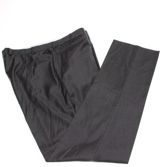 Samuelsohn NWD Dress Pants Size 44 US In Solid Gray 100% Wool Q62